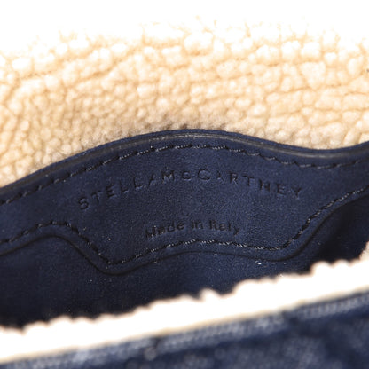 Stella McCartney Denim Eco Shearling Quilted Small Beckett Shoulder Bag Blue 6 of 7