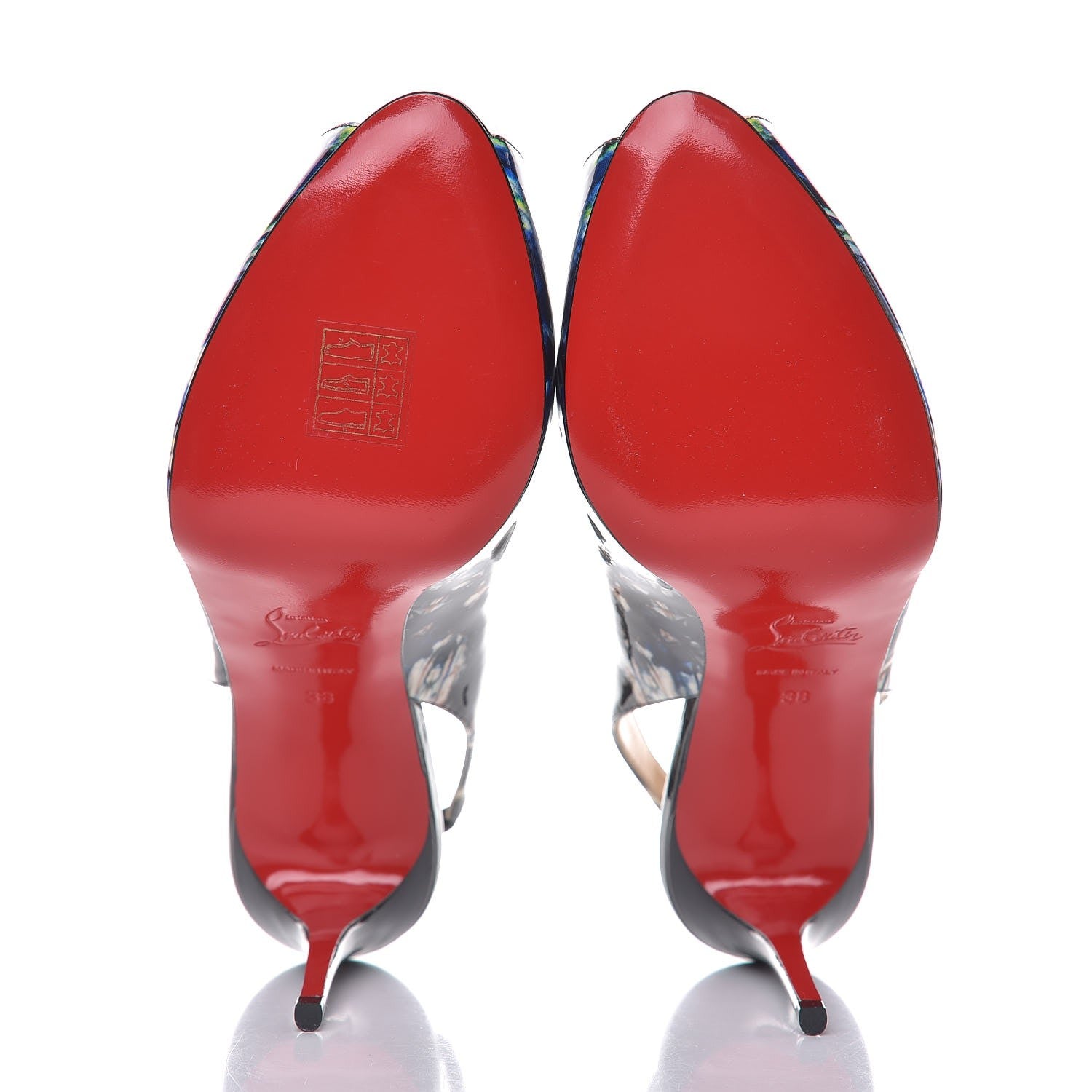 Christian Louboutin Patent Bazin Private Number 100 Pumps 38 Black 5 of 8