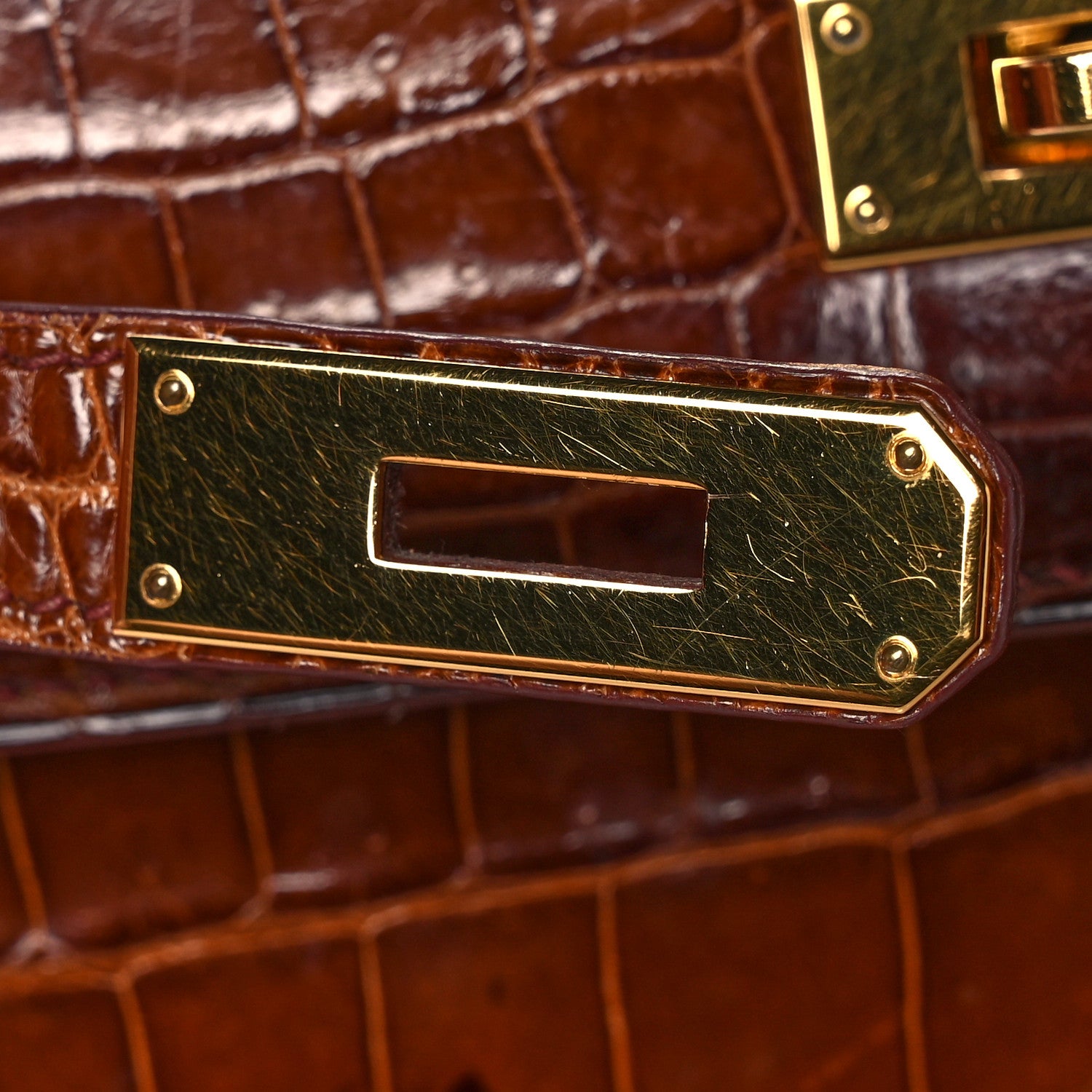 Hermes Shiny Niloticus Crocodile Kelly Sellier 28 Miel 26 of 34