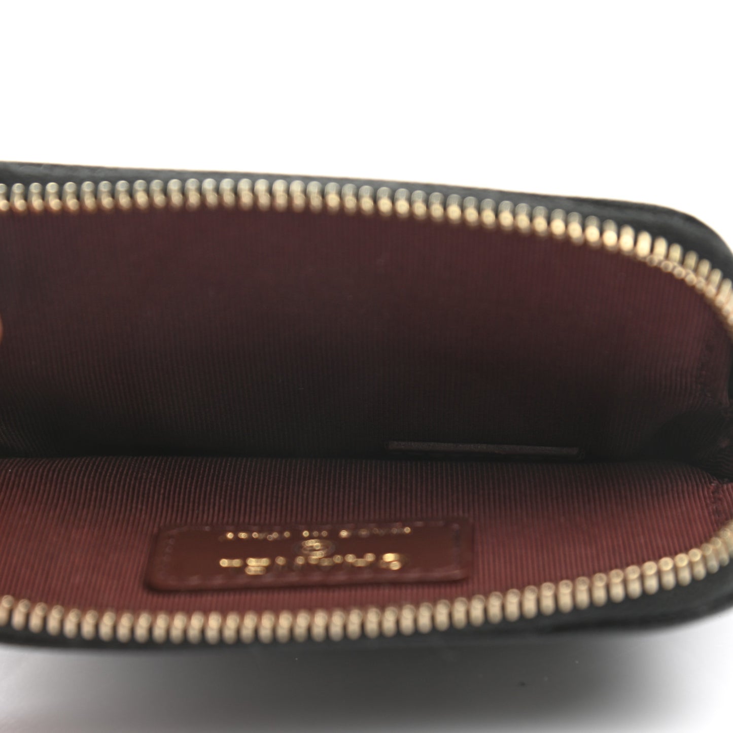 Caviar Quilted Zip Card Holder Wallet Black