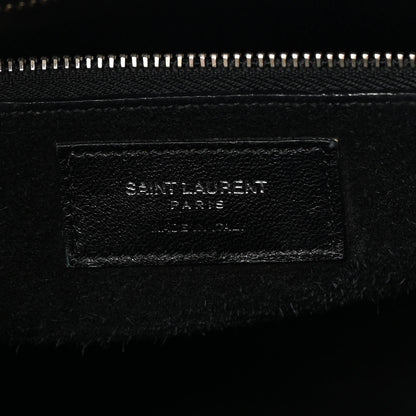 Saint Laurent Calfskin Crocodile Embossed Small Sac de Jour Black 6 of 13