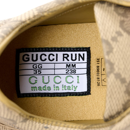 Gucci Ultralight Plume Calfskin Monogram Printed Womens Gucci Run Sneakers 35 Beige Ebony 8 of 10