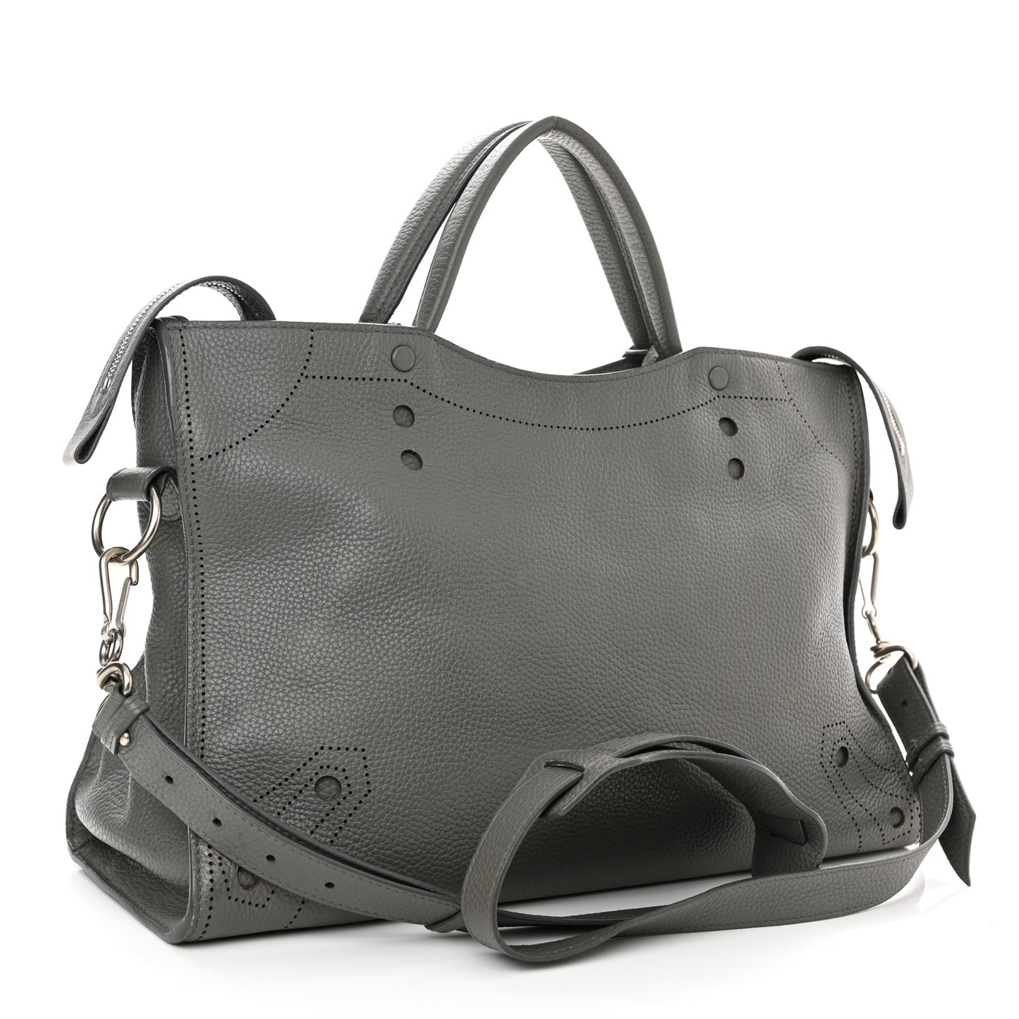 Veau Grana Perforated Blackout Hardware City Gris Acier