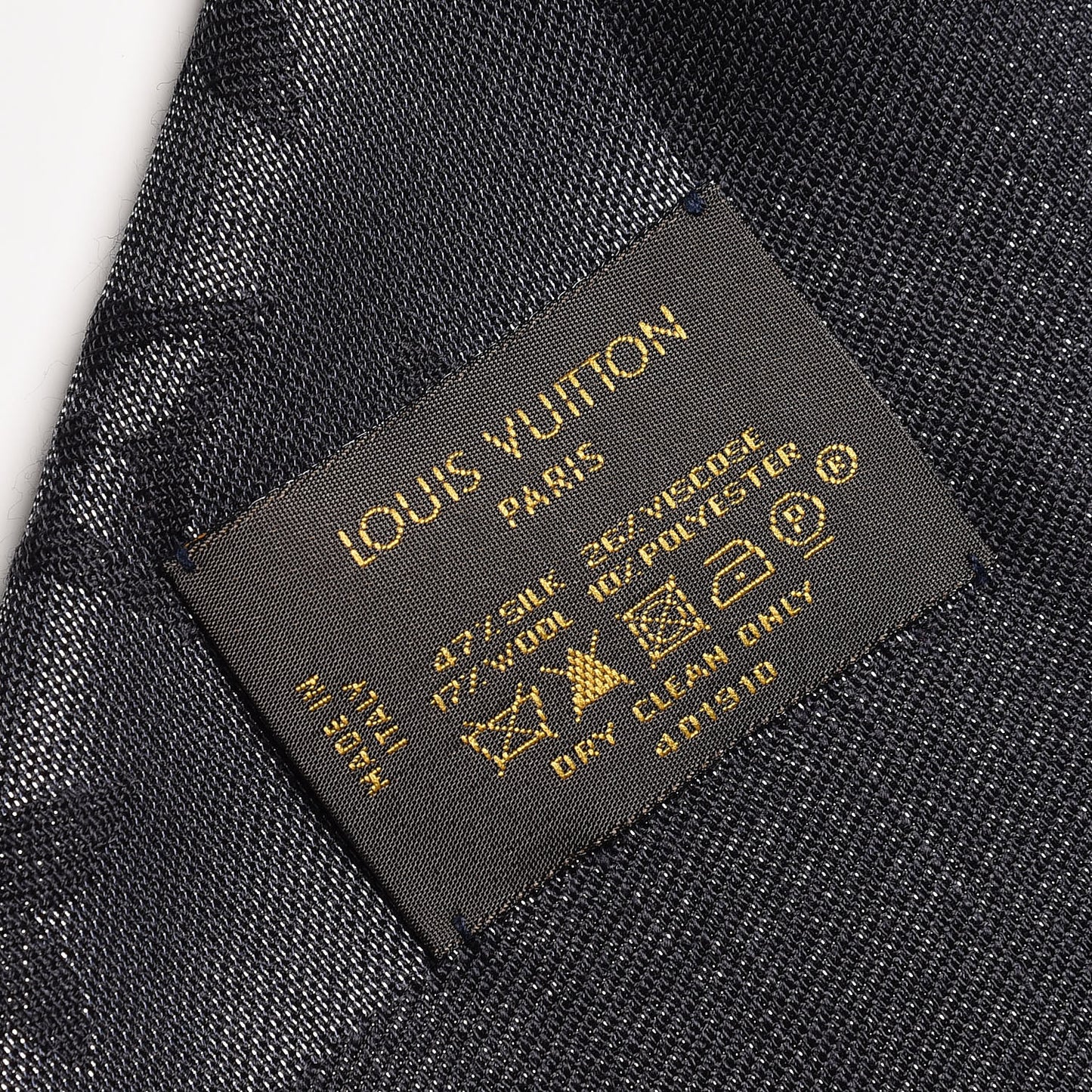 Silk Lurex Wool Monogram Shine Shawl Black