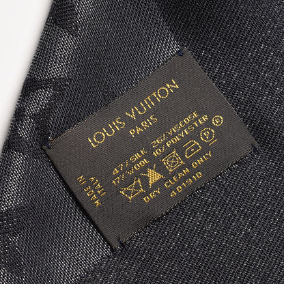Louis Vuitton Silk Lurex Wool Monogram Shine Shawl Black 5 of 5