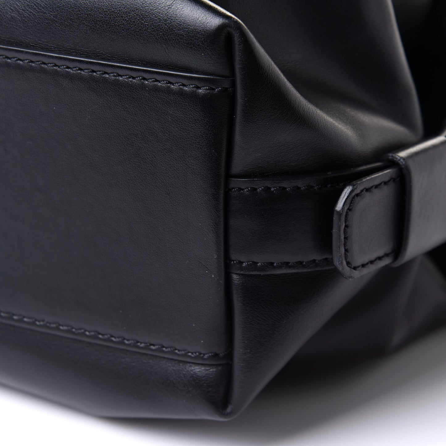 Waxed Calfskin Medium Nightingale Logo Strap Black