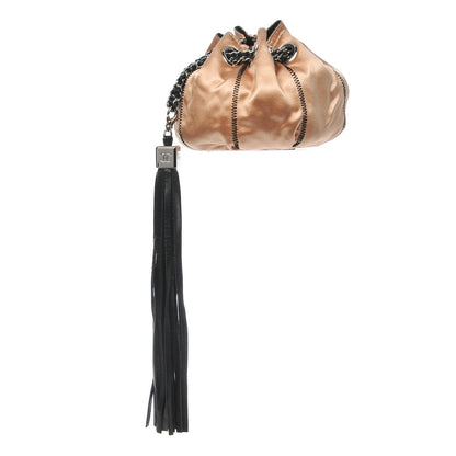 Chanel Lambskin Satin Reversible Mini Sac Cordon Black Peach 4 of 8