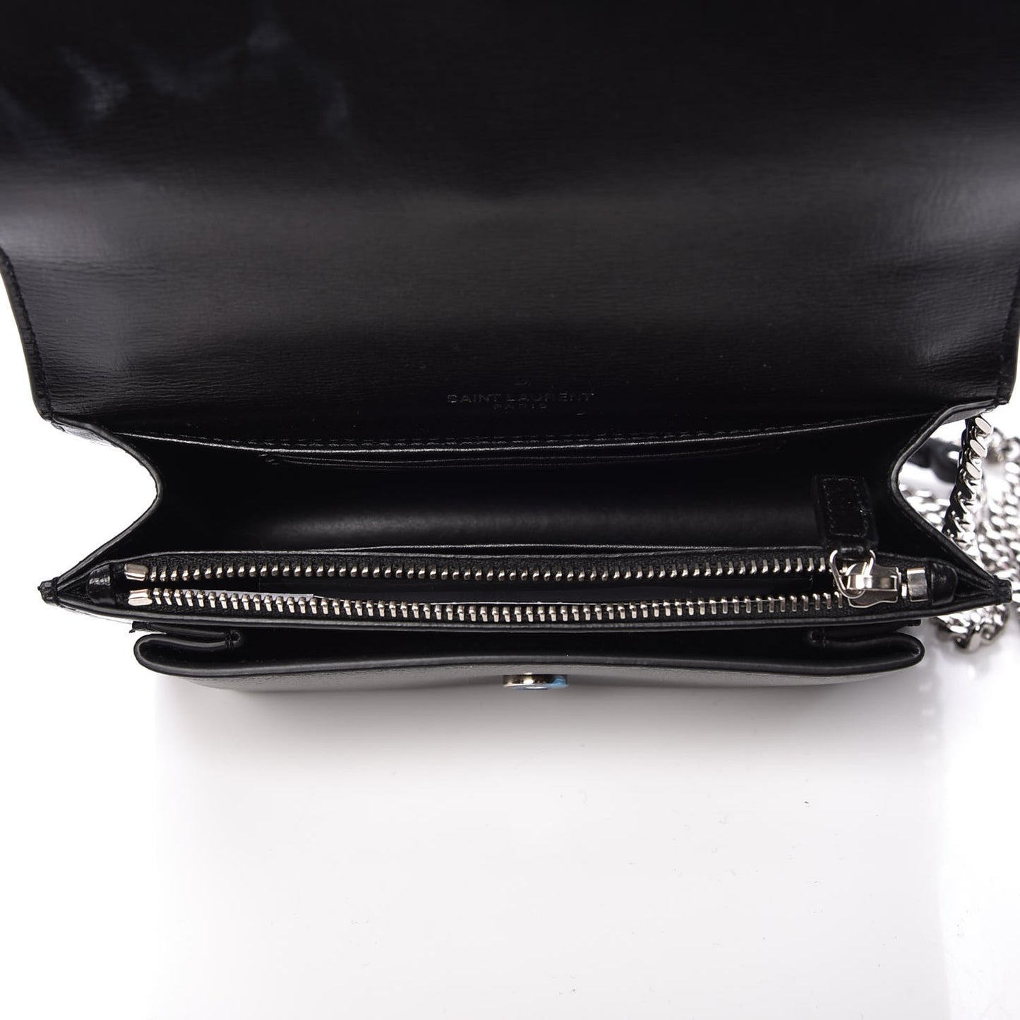 Calfskin Monogram Sunset Chain Wallet Black