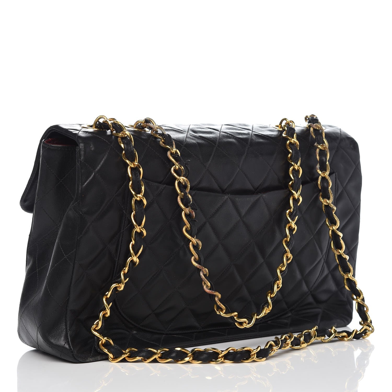 Chanel Lambskin Quilted XL Jumbo Single Flap Black 3 of 16