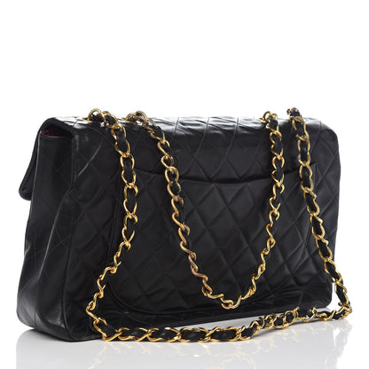Chanel Lambskin Quilted XL Jumbo Single Flap Black 3 of 16