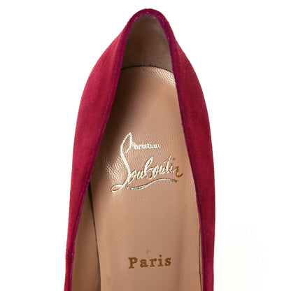 Christian Louboutin Suede Shameless 160 Peep Toe Heels 37 Pivoine 7 of 9