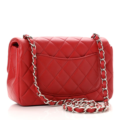 Chanel Lambskin Quilted Mini Rectangular Flap Red 2 of 10