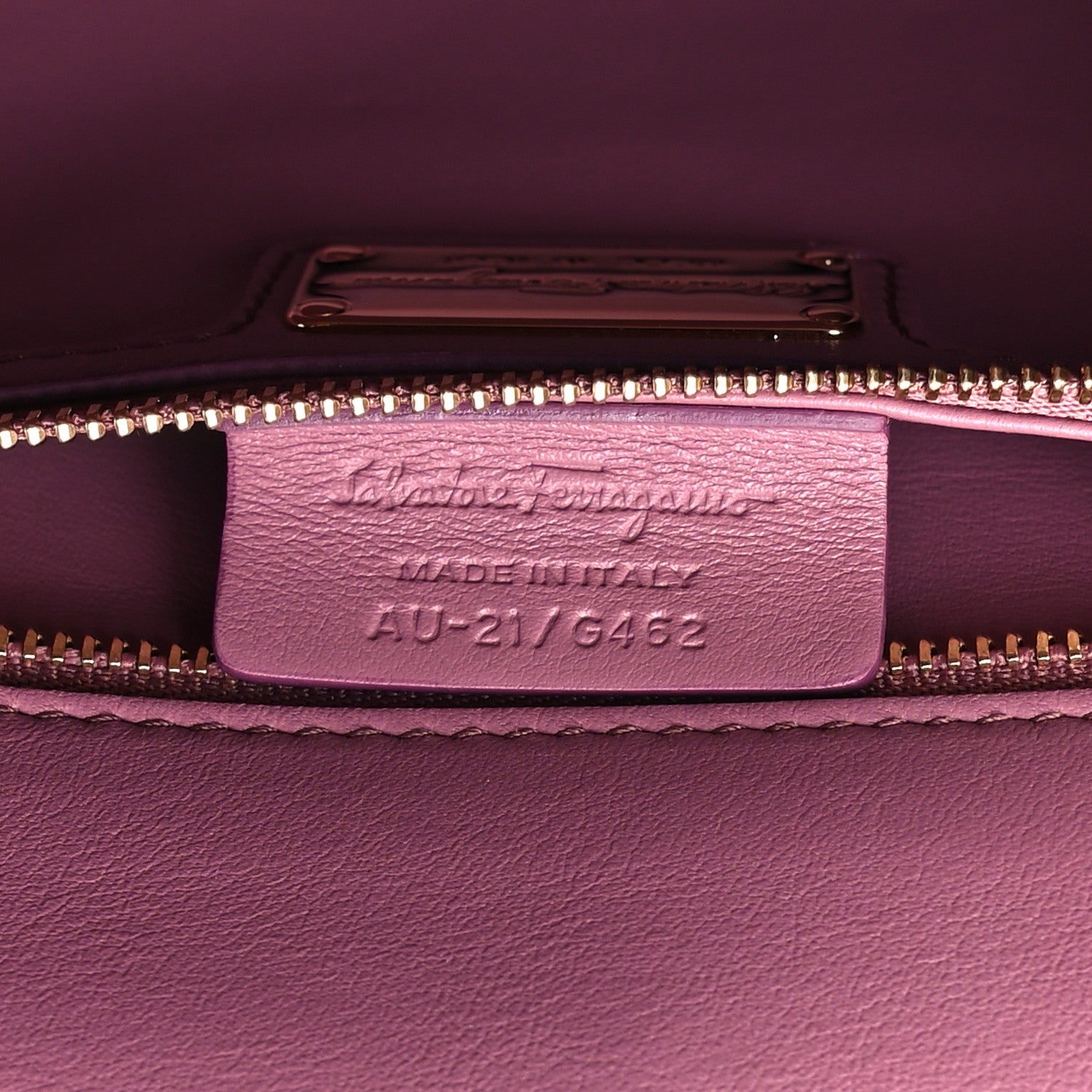 Salvatore Ferragamo Pebble Calfskin Ginny Vara Bow Shoulder Bag Mauve 7 of 11