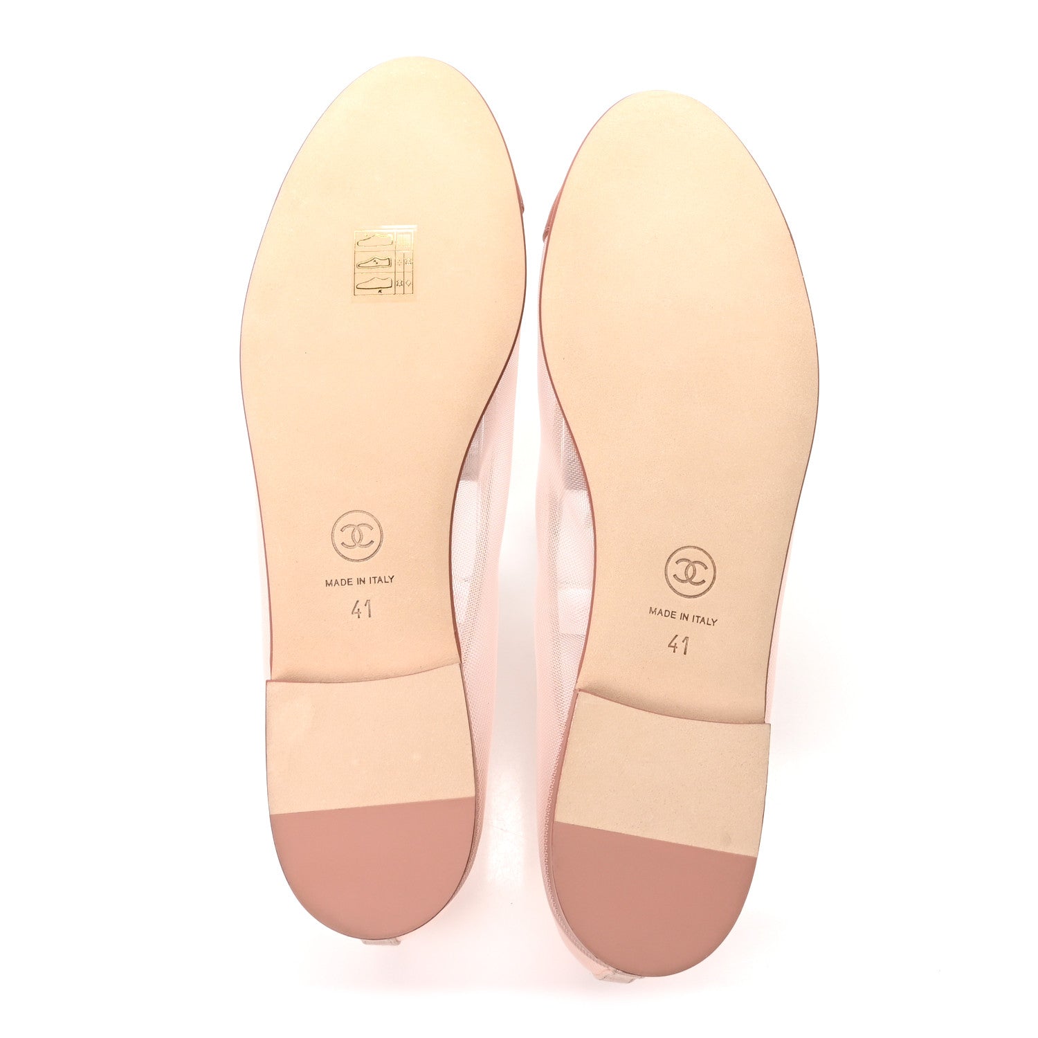 Chanel Mesh Grosgrain CC Cap Toe Ballerina Flats 41 Light Pink Dark Pink 6 of 9