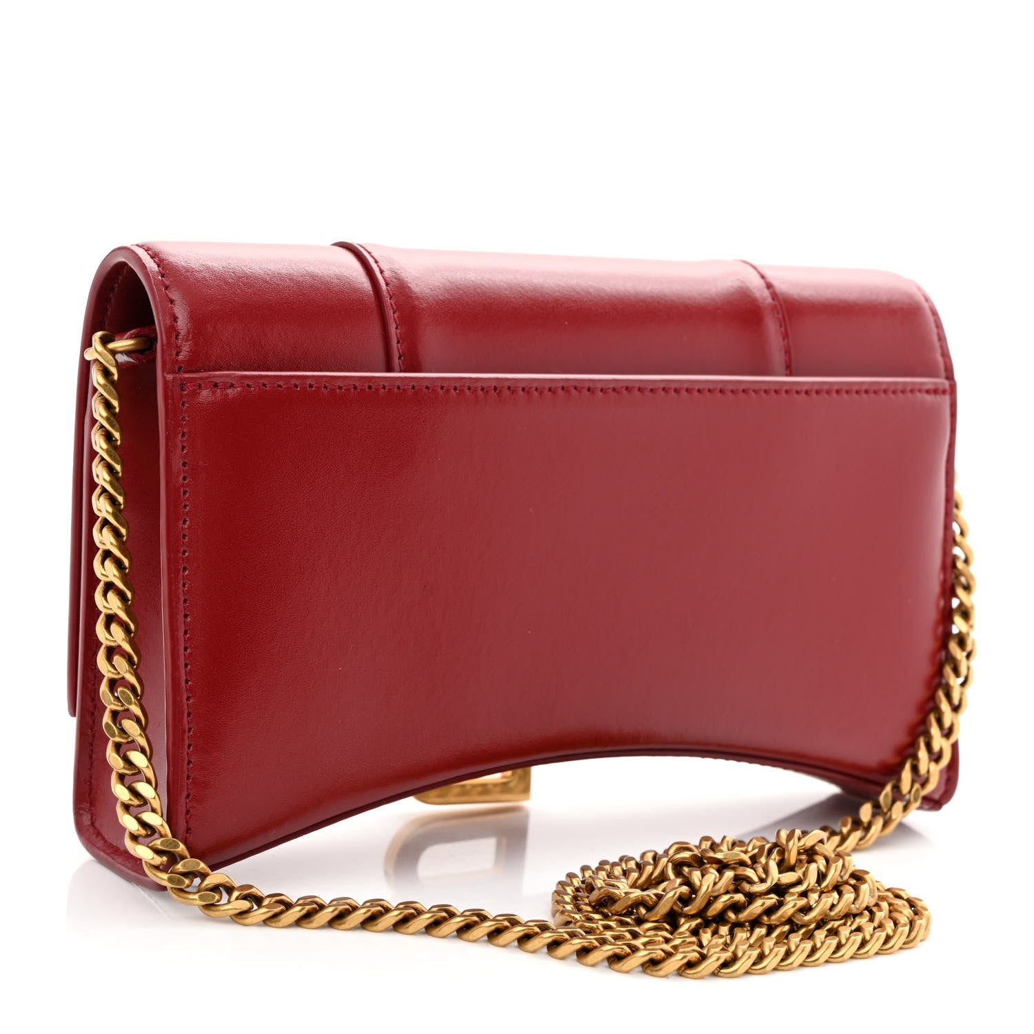 Balenciaga Shiny Box Calfskin Hourglass Chain Bag Bright Red 3 of 9