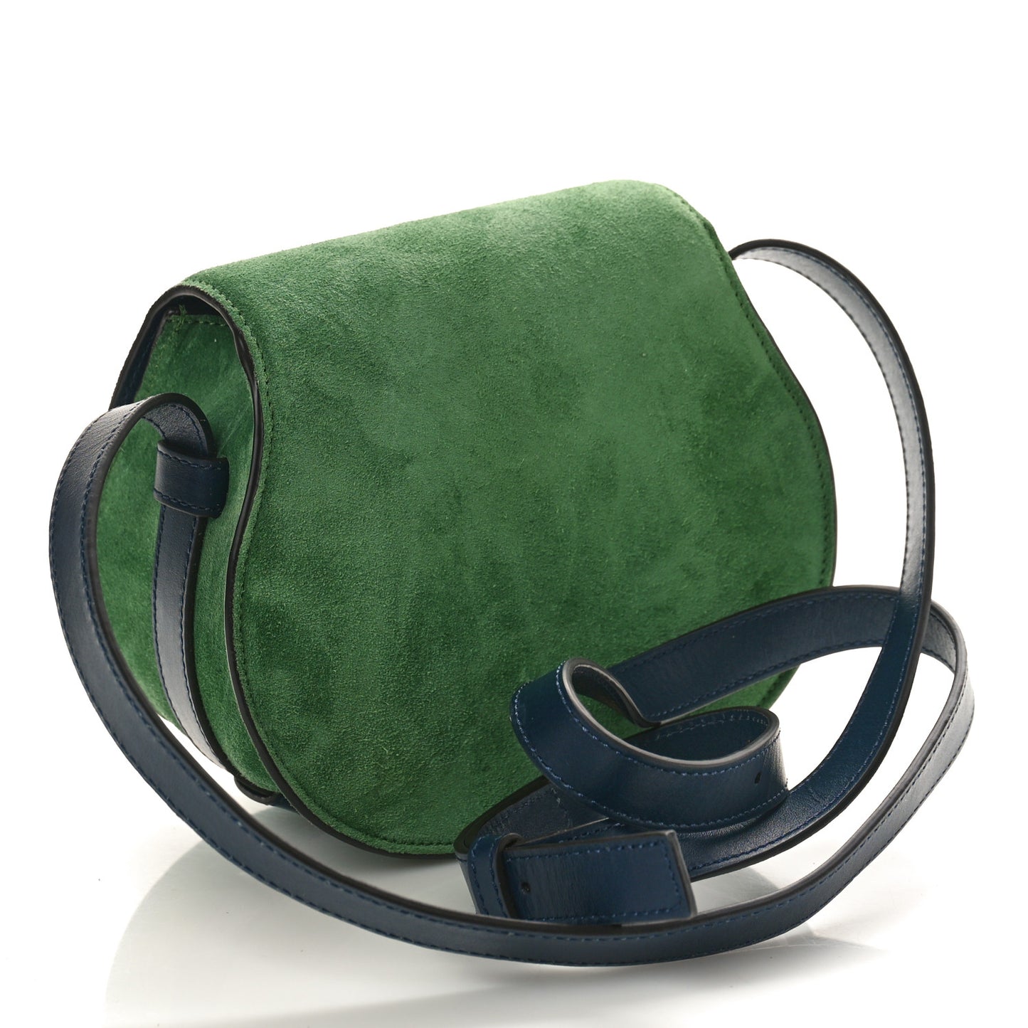 Suede Calfskin Small Marcie Saddle Bag Bright Green