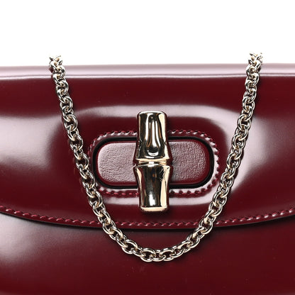 Gucci Shiny Calfskin Small Bamboo Night Bag Rosso Ancora 7 of 10