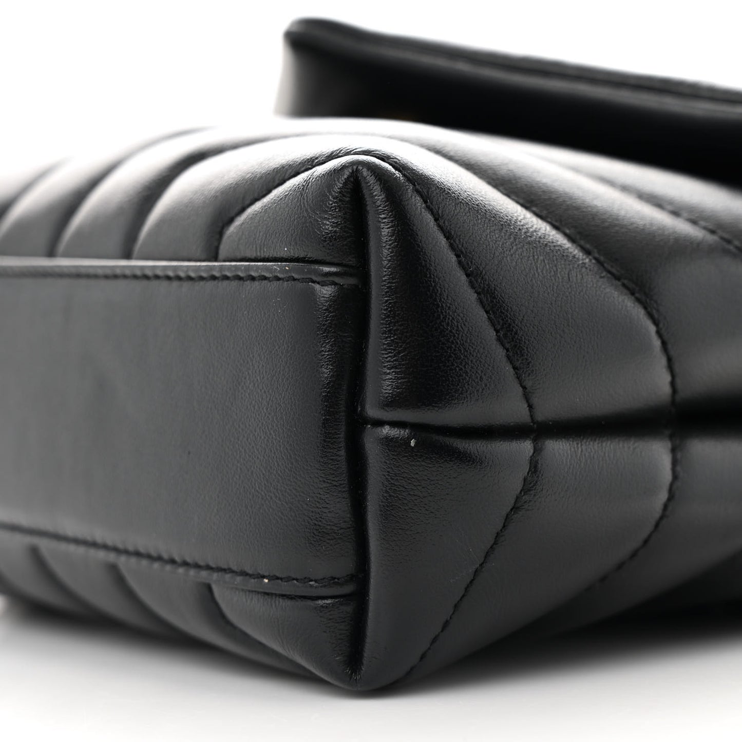 Calfskin Y Quilted Monogram Toy Loulou Crossbody Bag Black