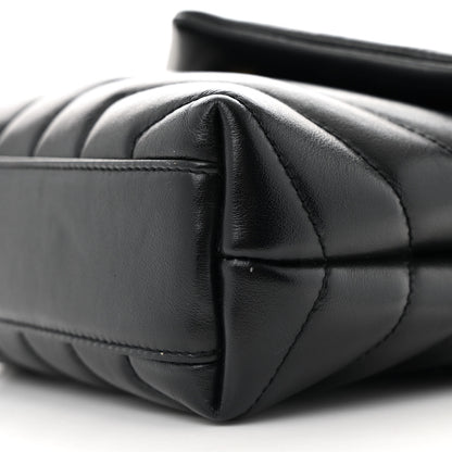 Saint Laurent Calfskin Y Quilted Monogram Toy Loulou Crossbody Bag Black 11 of 14