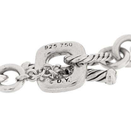 David Yurman Sterling Silver 18k Yellow Gold Cable Heart Charm Bracelet 3 of 3