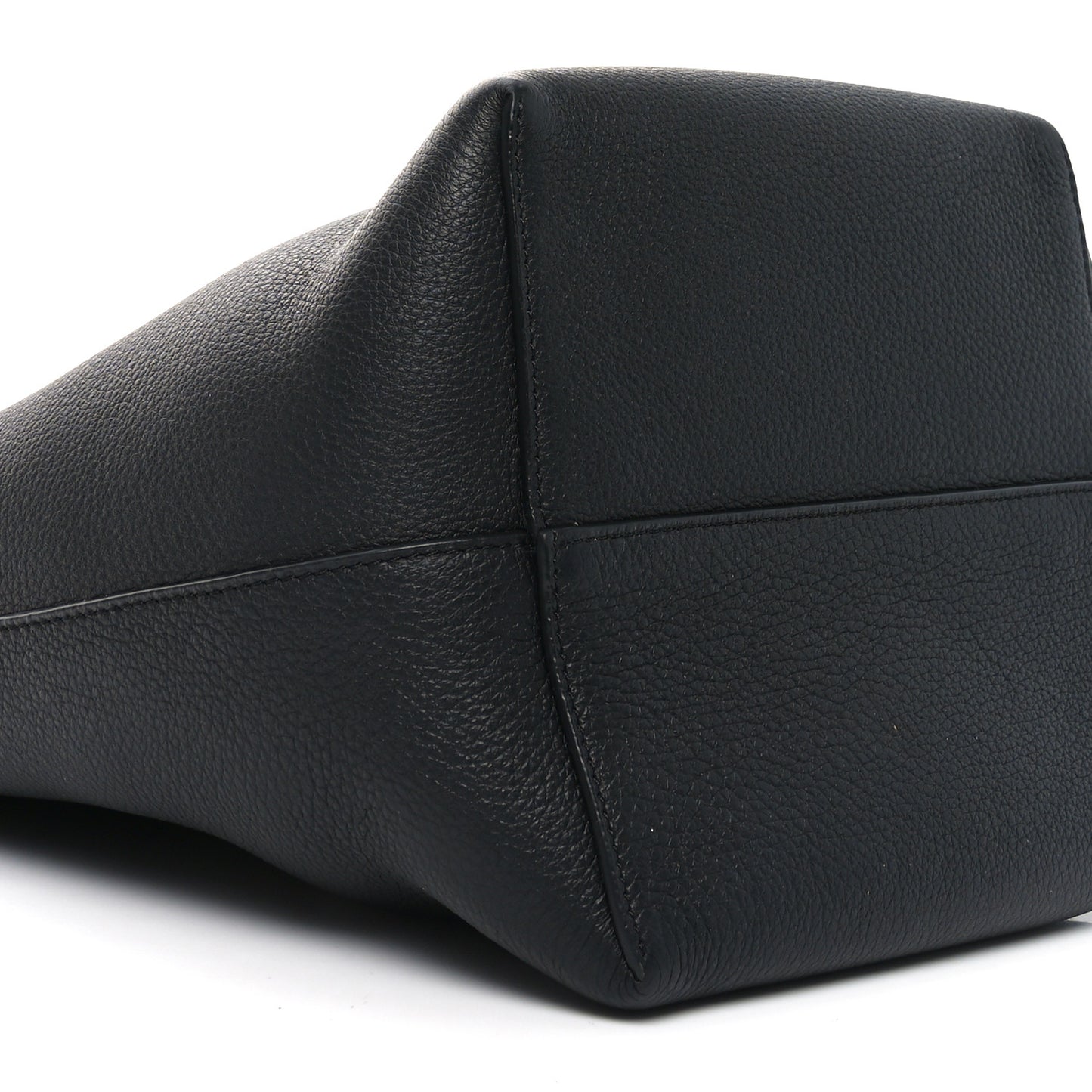 Grained Calfskin Medium N/S Hook Tote Black