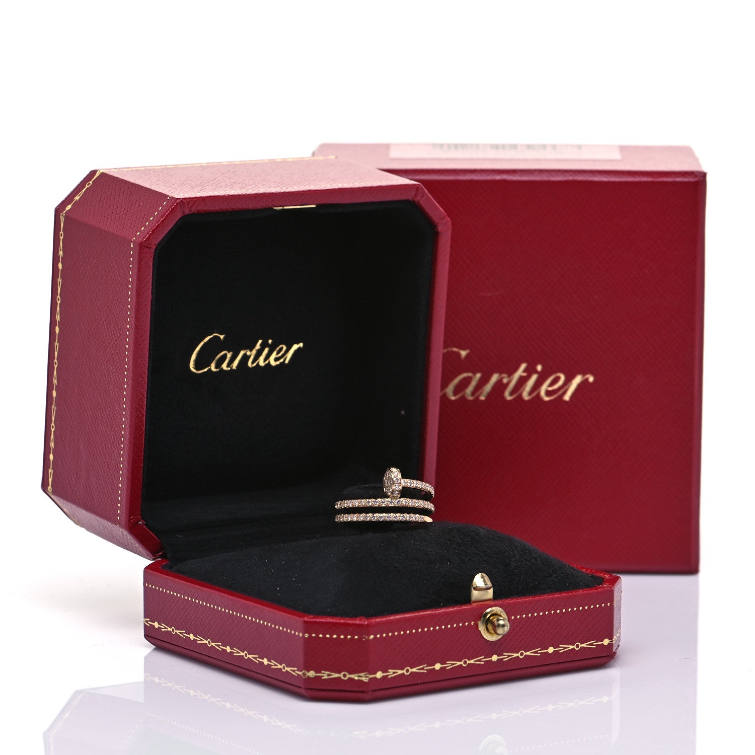 Cartier 18K Pink Gold Diamond Double Juste Un Clou Paved Ring 49 4.75 15 of 16