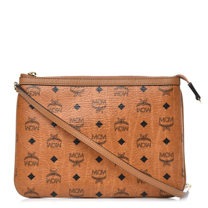 MCM Visetos Liz Shopper Tote Pouch Cognac 1 of 8