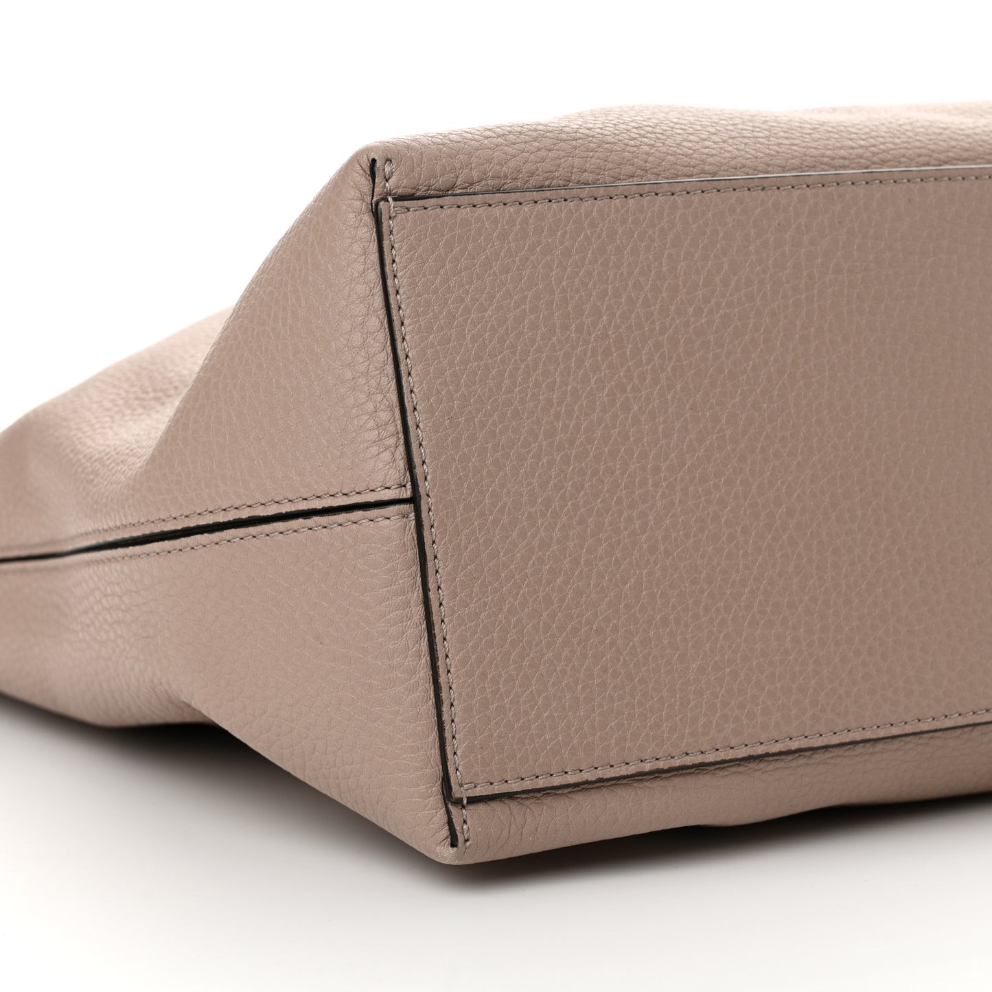 Grained Calfskin Rockstud Shoulder Tote Poudre