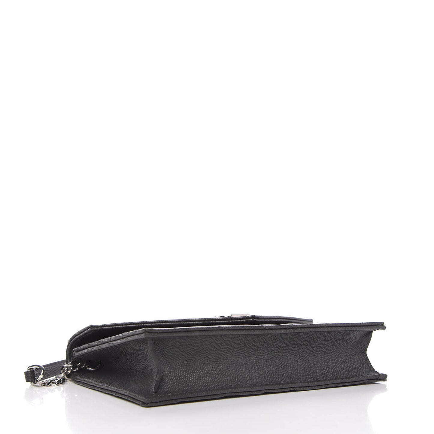 Grain De Poudre Matelasse Chevron Monogram Envelope Chain Wallet Dark Smog