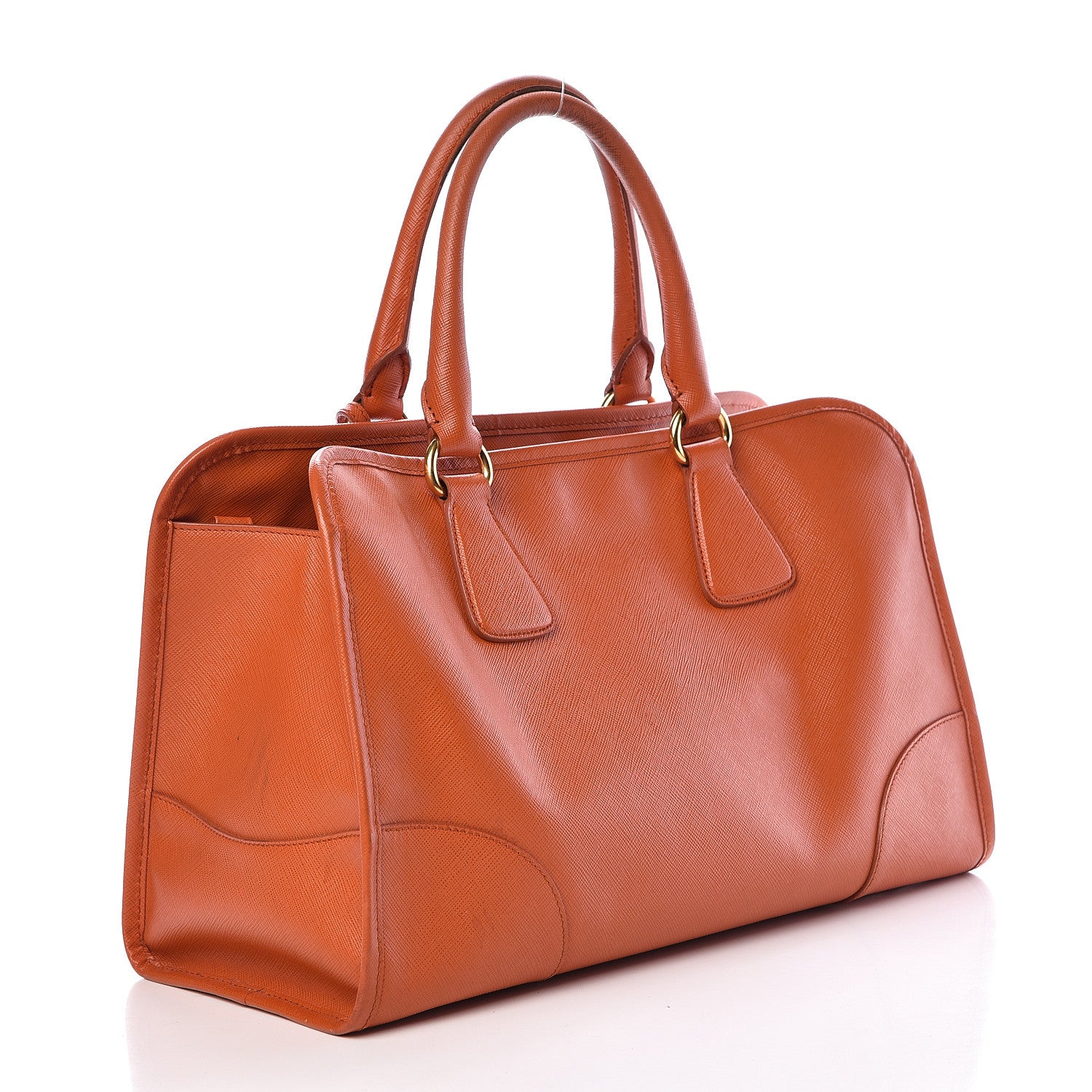 Prada Saffiano Lux Top Handle Tote Papaya 3 of 25