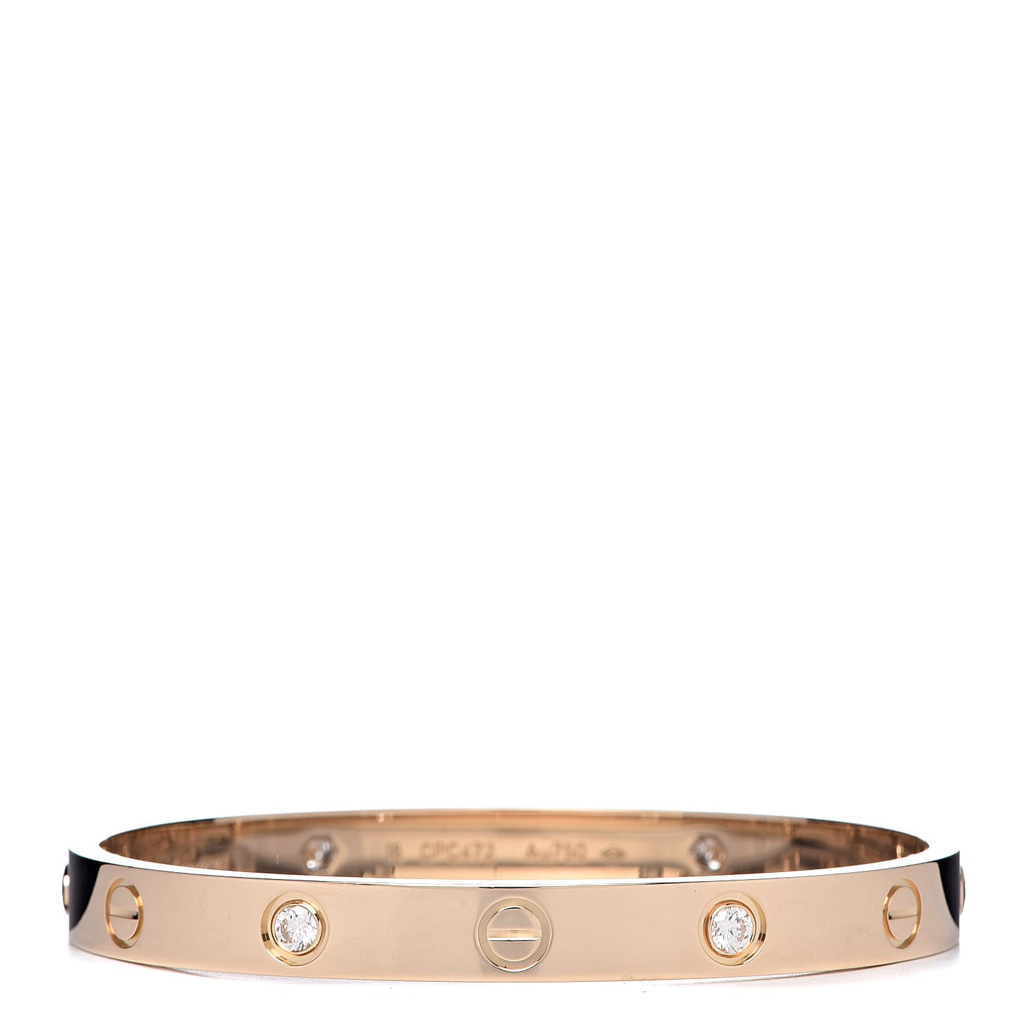 Cartier 18K Yellow Gold 4 Diamond LOVE Bracelet 16 1 of 6