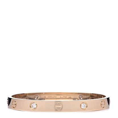 Cartier 18K Yellow Gold 4 Diamond LOVE Bracelet 16 1 of 6