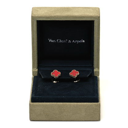 Van Cleef & Arpels 18K Rose Gold Carnelian Sweet Alhambra Earrings 6 of 6
