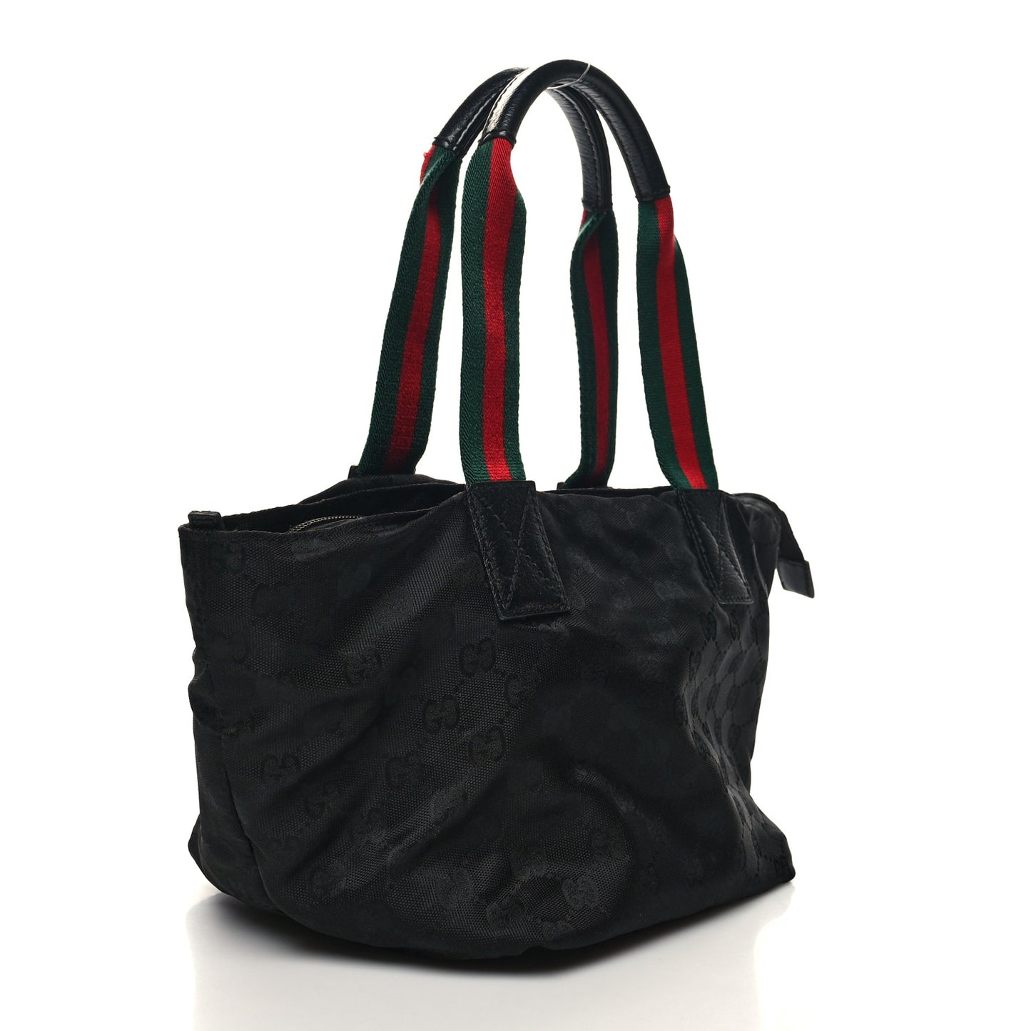 GG Monogram Small Web Handle Bucket Tote Black