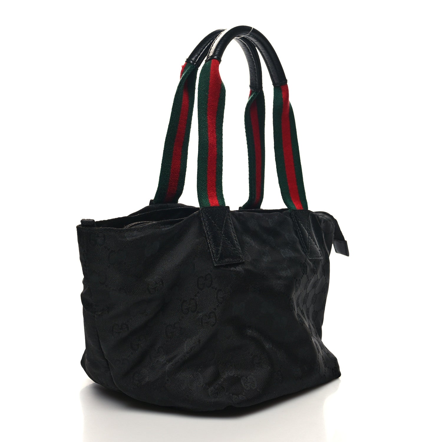 Gucci GG Monogram Small Web Handle Bucket Tote Black 3 of 15