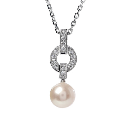 Cartier 18K White Gold Diamond Pearl Himalia Pendant Necklace 6 of 8