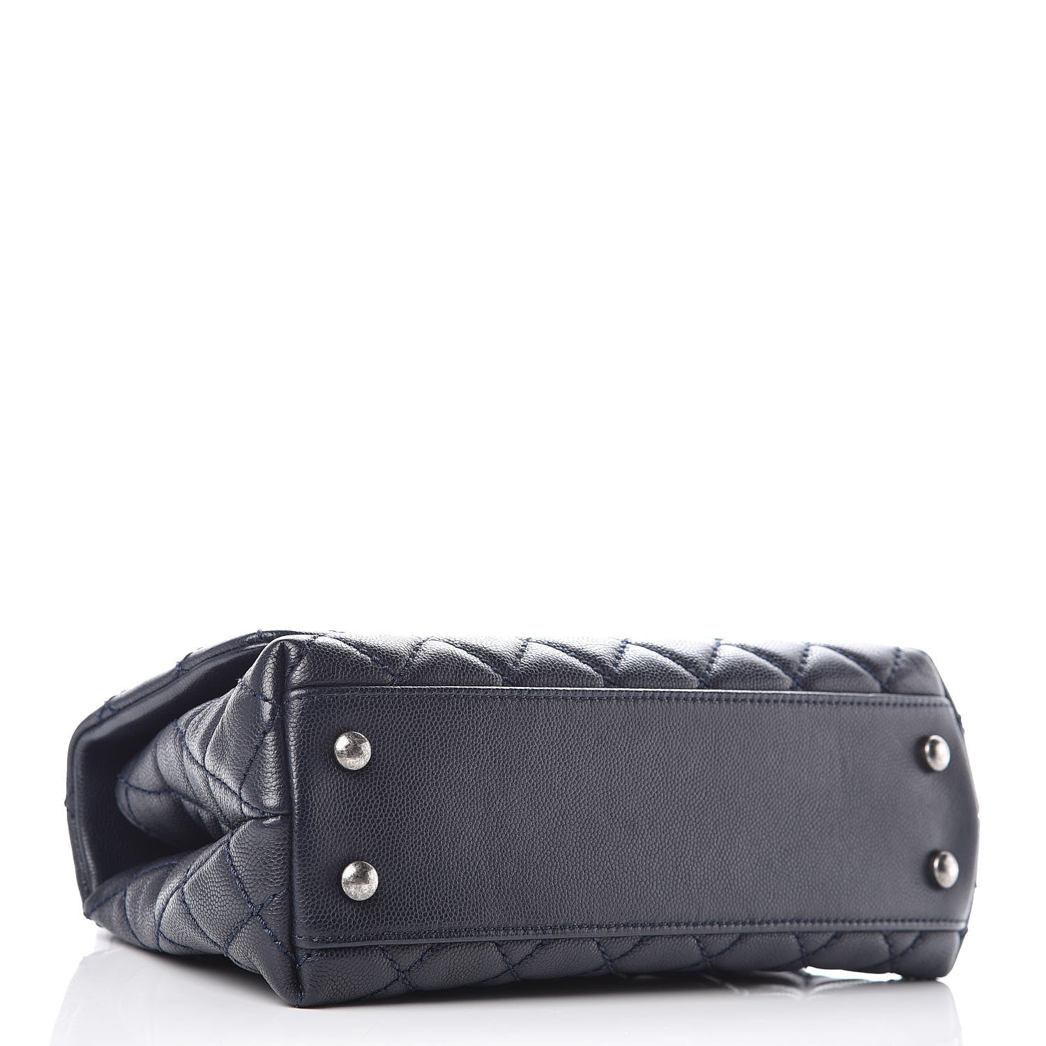 Chanel Caviar Quilted Mini Coco Handle Flap Navy Blue 4 of 10