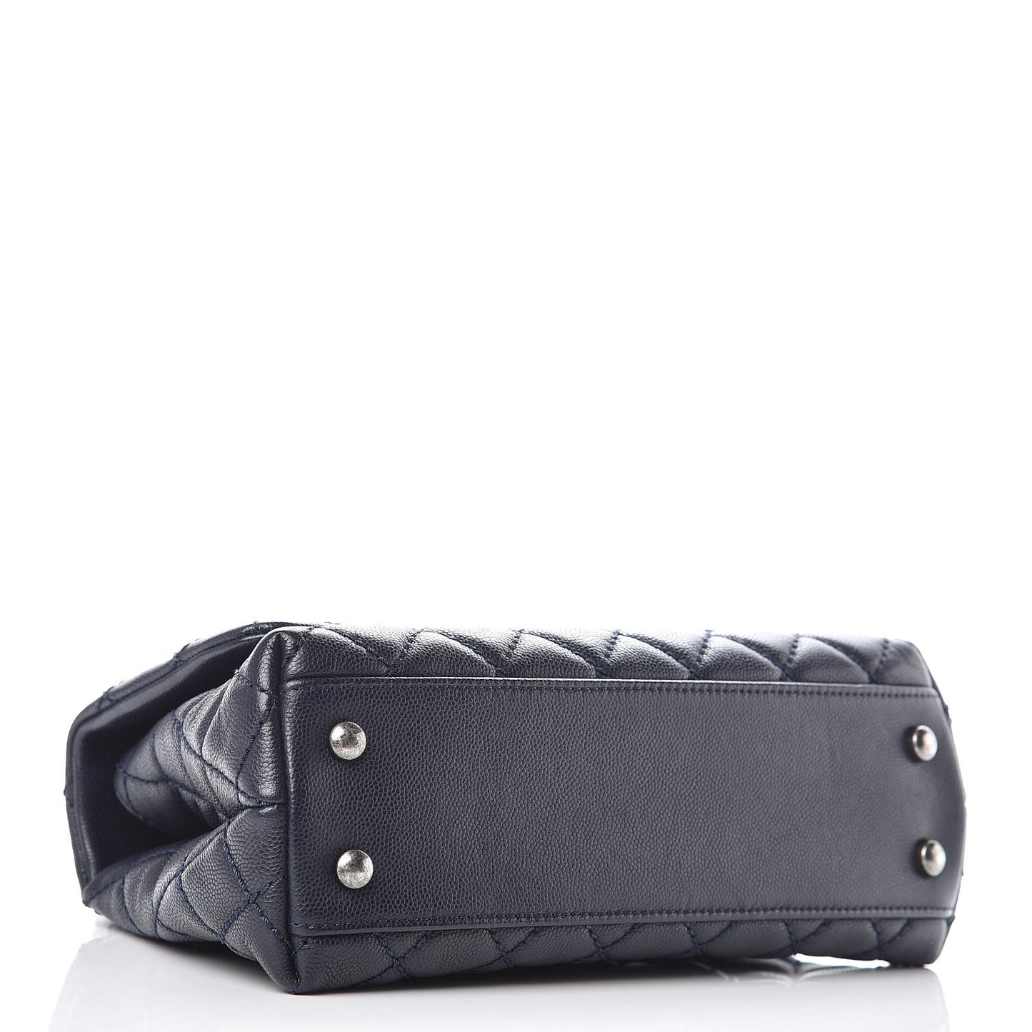 Caviar Quilted Mini Coco Handle Flap Navy Blue
