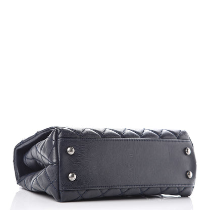 Chanel Caviar Quilted Mini Coco Handle Flap Navy Blue 4 of 10