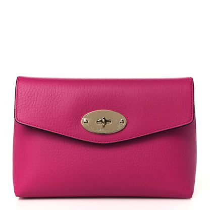 Mulberry Classic Grain Calfskin Darley Cosmetic Pouch Pink 1 of 9