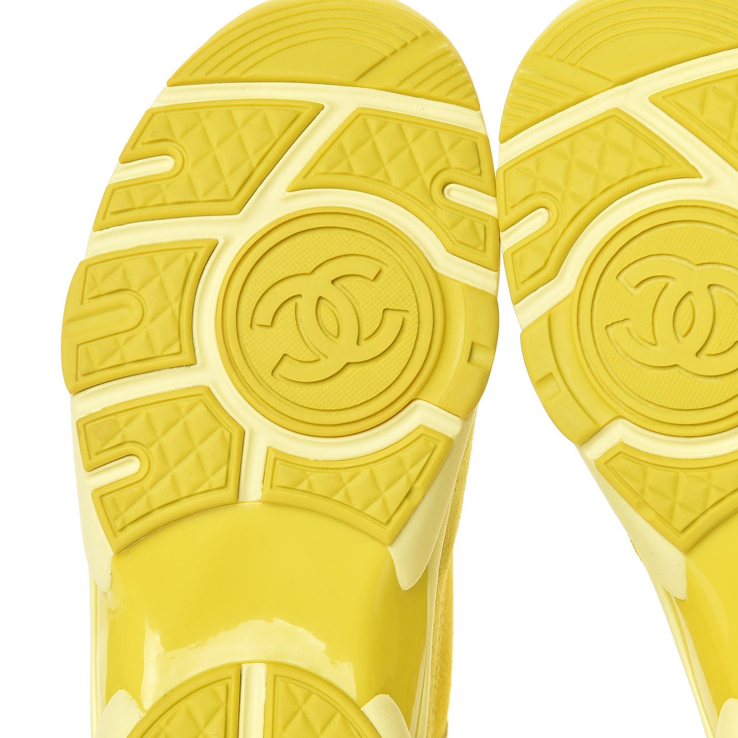 Suede Calfskin CC Sneakers 37 Yellow