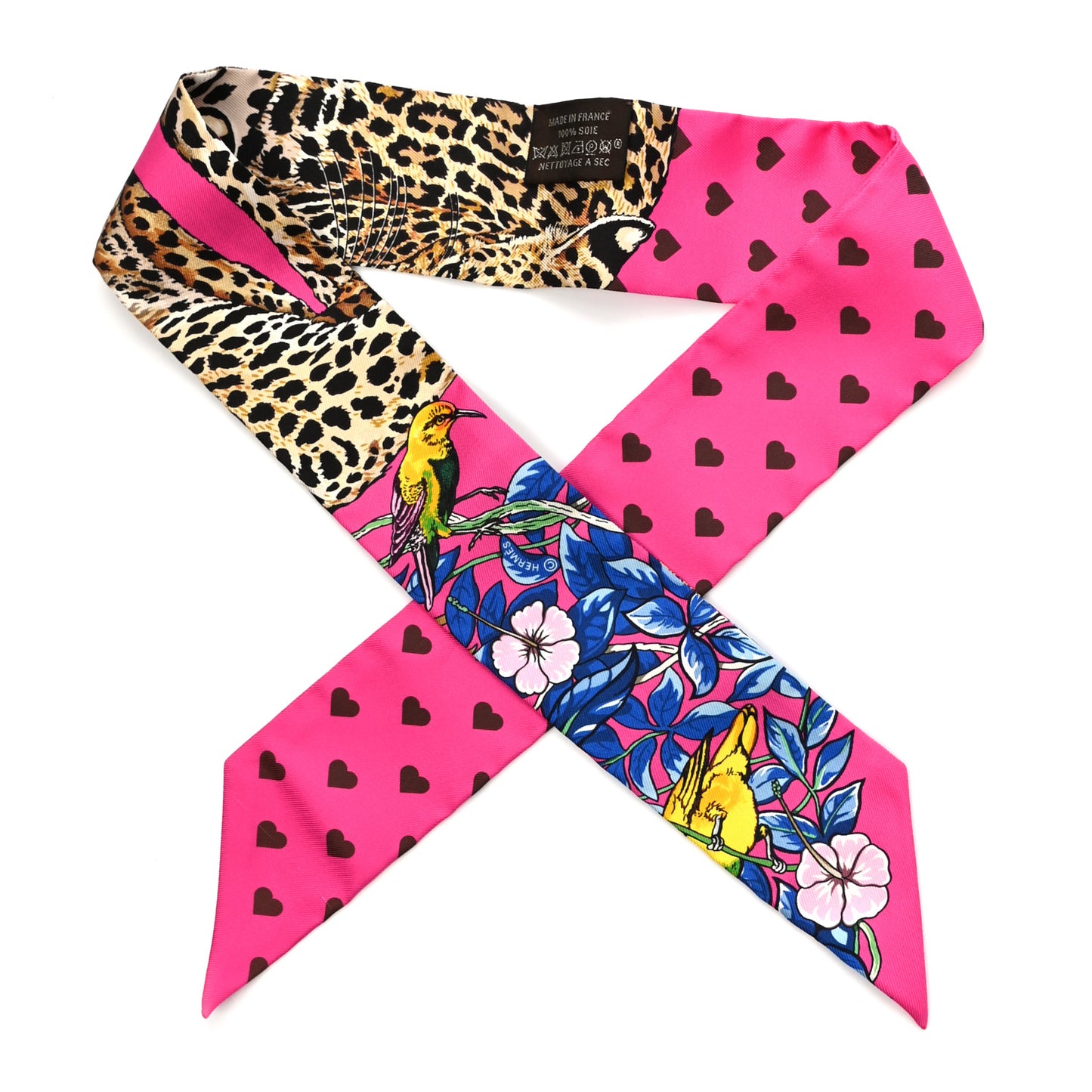 Silk Jungle Love Love Twilly Rose Vif Bleu Roy