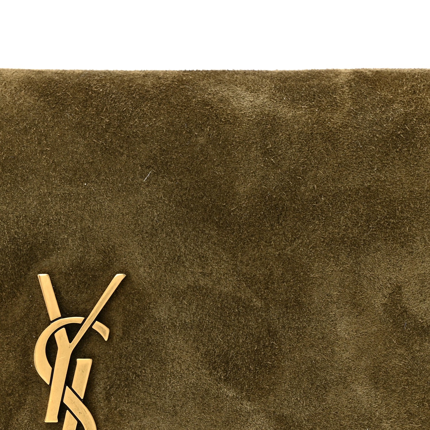 Saint Laurent Suede Monogram Phone Holder Crossbody Loden Green 8 of 13