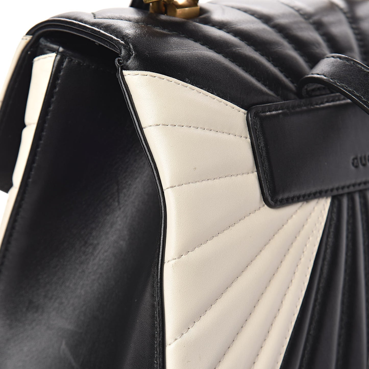 Calfskin Bamboo Trapuntata Queen Margaret Backpack Mystic White Black
