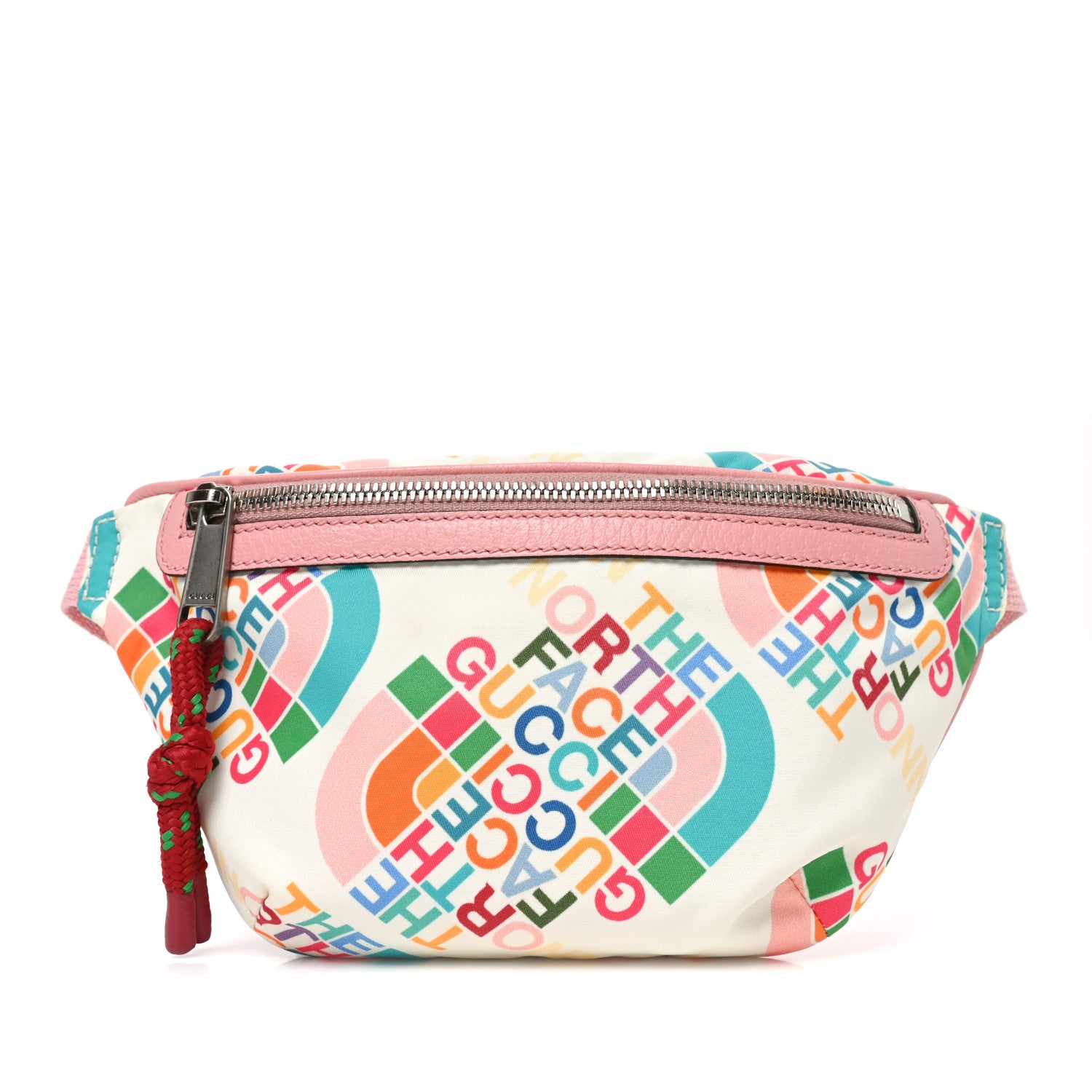 Gucci X THE NORTH FACE Econyl Nylon Arleq Belt Bag Ivory Turquoise Wild Rose 1 of 11