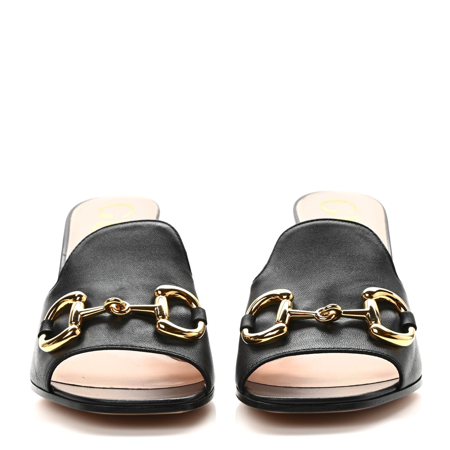Nappa Horsebit 75mm Slide Sandals 37 Black