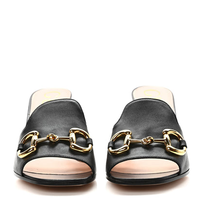 Gucci Nappa Horsebit 75mm Slide Sandals 37 Black 2 of 7