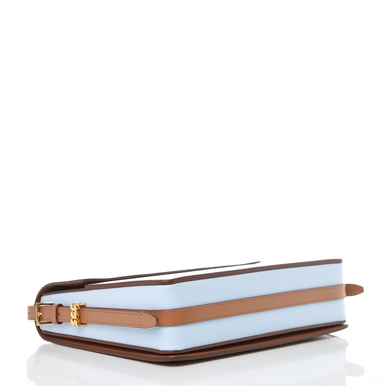 Burberry Calfskin Two Tone Large Grace Bag Nutmeg Pale Blue 4 of 12