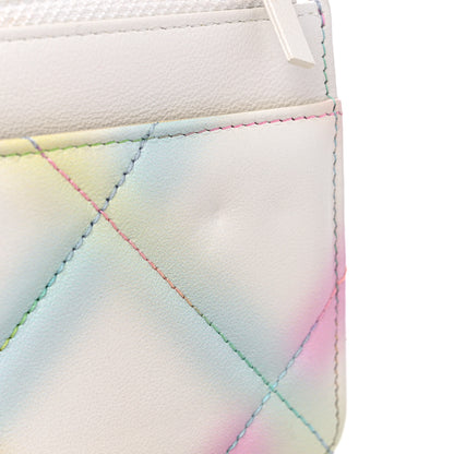 Chanel Goatskin Printed Quilted Chanel 19 Wallet On Chain WOC White Multicolor 13 of 13