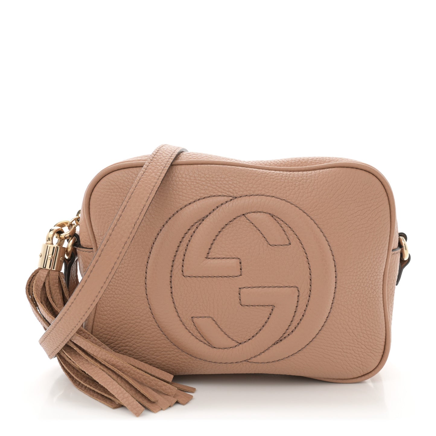 Pebbled Calfskin Small Soho Disco Bag Camelia